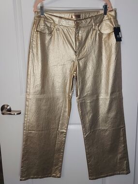 Kut from the Kloth Metallic Gold Wide-Leg Jeans